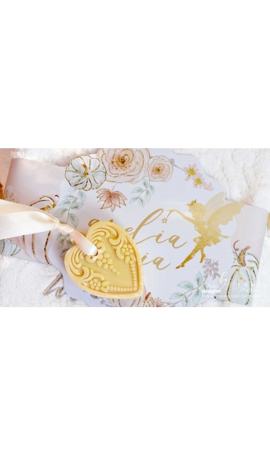 Trusou botez cu zana gold Tinkerbell si dovleci aurii cu somon si verde menta 7